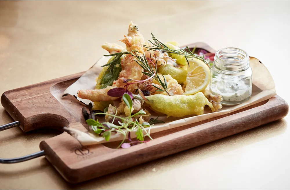 A board of fried dishes