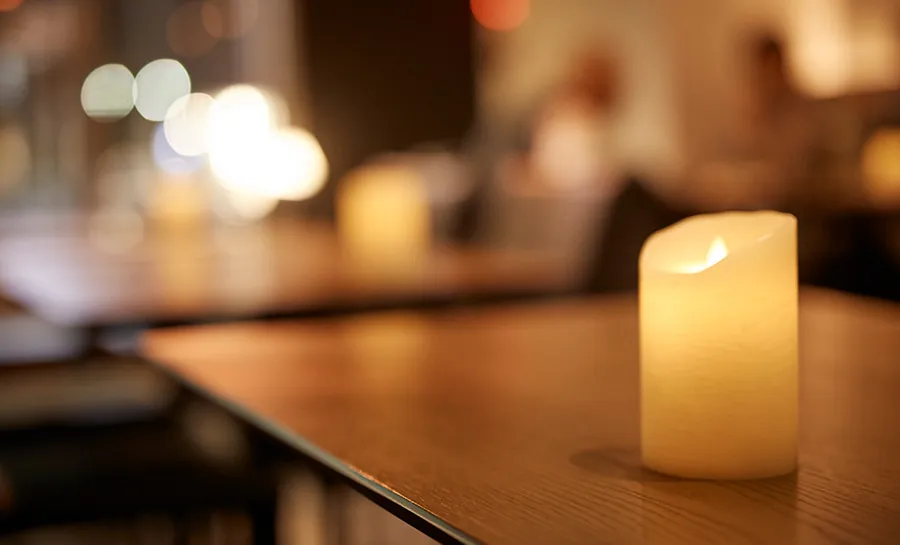 Candles on a table