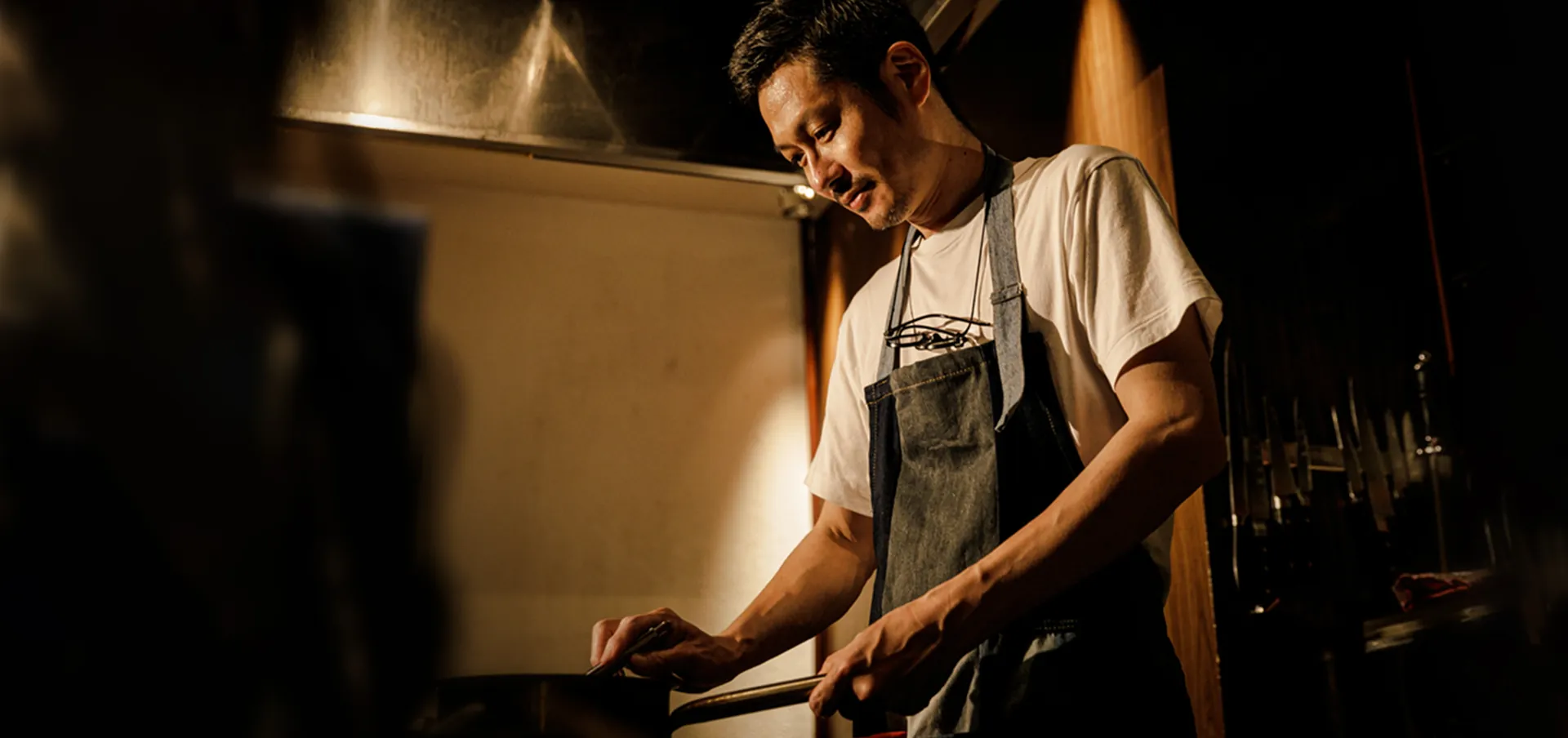 EX chef cooking in the kitchen