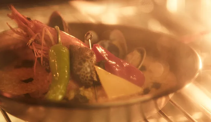 Seafood paella